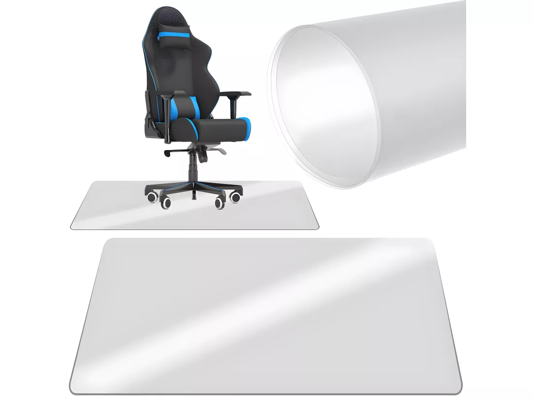 Tapis de protection pour sol chaise de bureau transparent 100x140cm