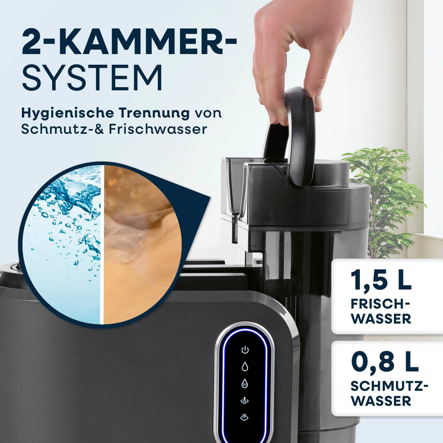 CLEANmaxx Polster- & Teppichreiniger Pro Steam | 3in1: Polsterreiniger, Spot Cleaner, Waschsauger | Fleckenreiniger mit Heißwasser- & Steam-Technologie für Teppich, Auto, Sofa etc.