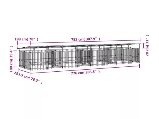 Chenil cage enclos pac noire 782 x 198 x 128 cm 02_0041744