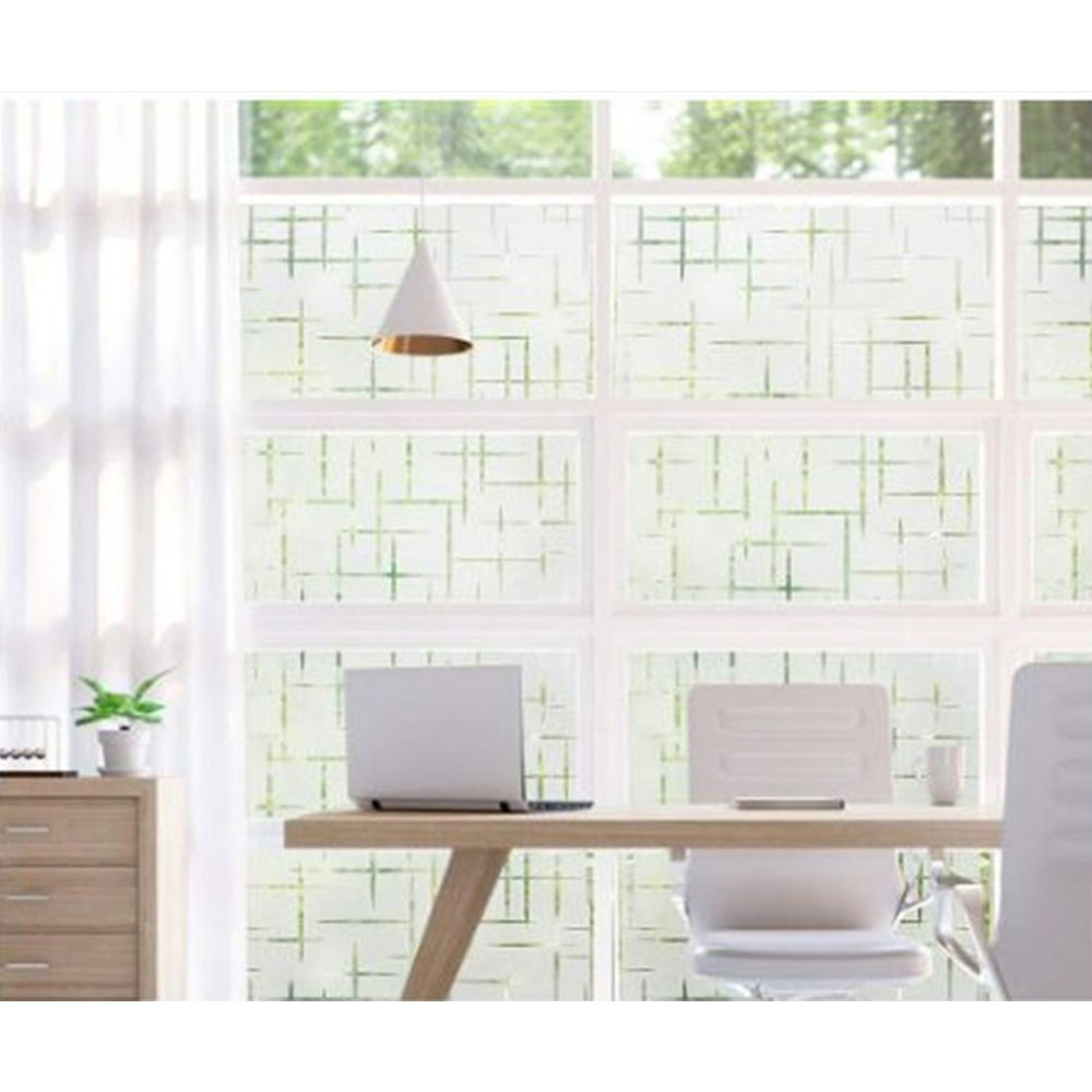 (45x200cm) Matte Deko Fensterfolie Statische Sichtschutz Folie Blickdicht (Anti-UV) - Kreuzmuster