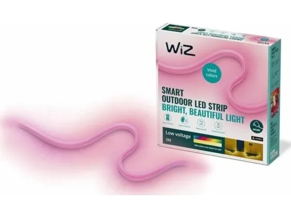 WiZ Udendørs lightstrip, 5m, Intelligent strimmellys, Wi-Fi, Hvid, 802.11b, 802.11g, Wi-Fi 4 (802.11n), LED, Plast