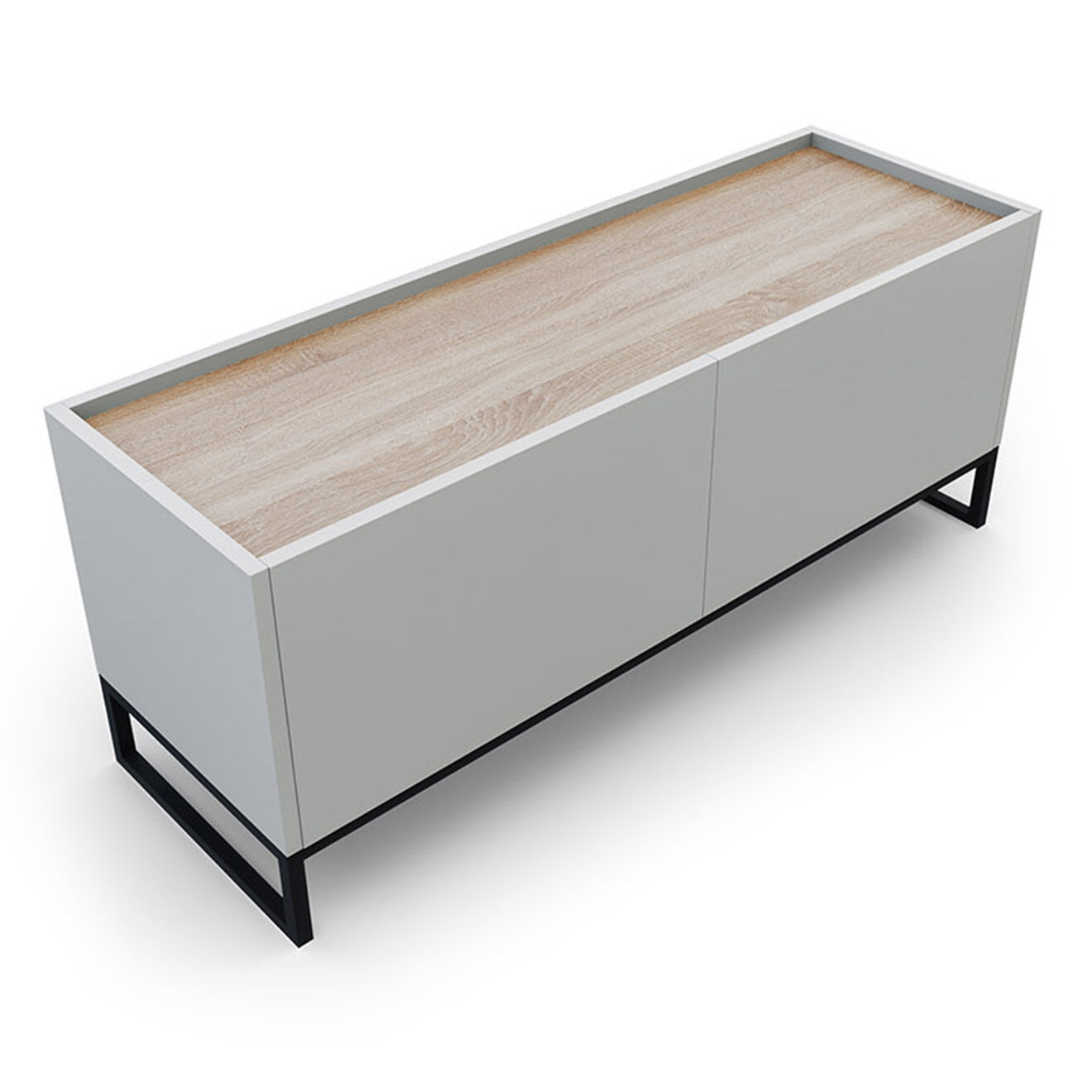 Windsor & Co Meuble TV Helene chêne naturel/gris clair - 120x40x50 cm