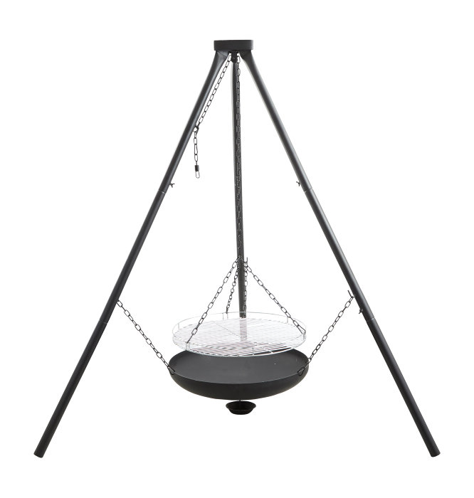 Bålsted tripod med bålfad og rist Ø55 cm - Grillexpert