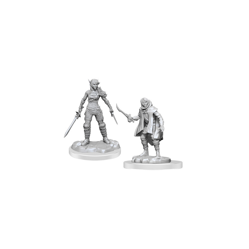 D&D Nolzur's Marvelous Unpainted Miniatures: Elf Rogue & Half-Elf Rogue Protégé
