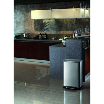 EKO E-Cube pedaalemmer rechthoekig mat RVS 30 liter