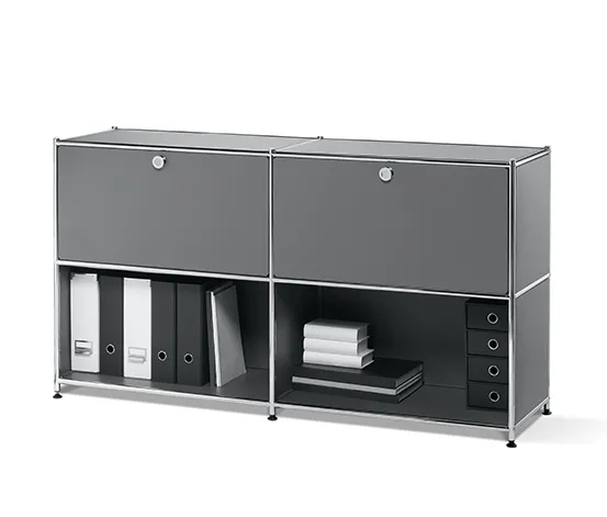 Sideboard Metall »CN3« mit versetzbaren Klappenfächern, schwarz