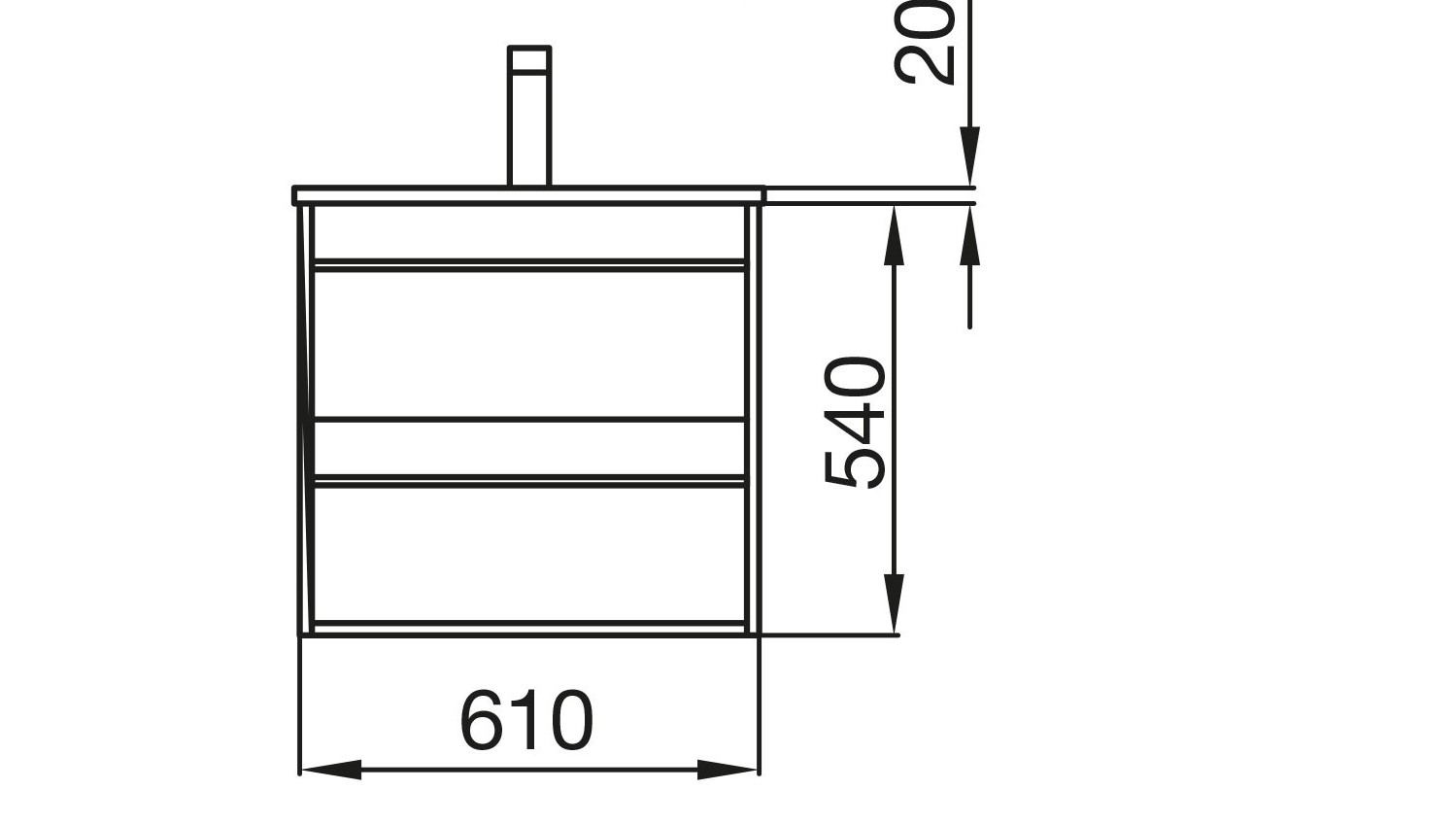 Muebles Resh badkamermeubel wit hoogglans 60cm met zwarte wastafel zonder kraangat