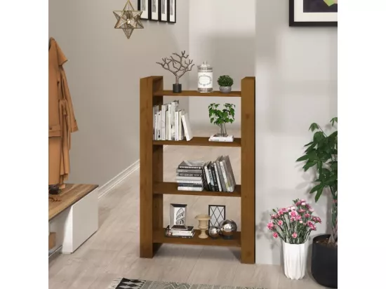 Bibliothèque/Cloison Marron miel 80x35x125 cm Bois massif