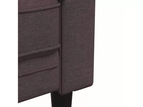 Canapé Chesterfield 2 places marron foncé tissu