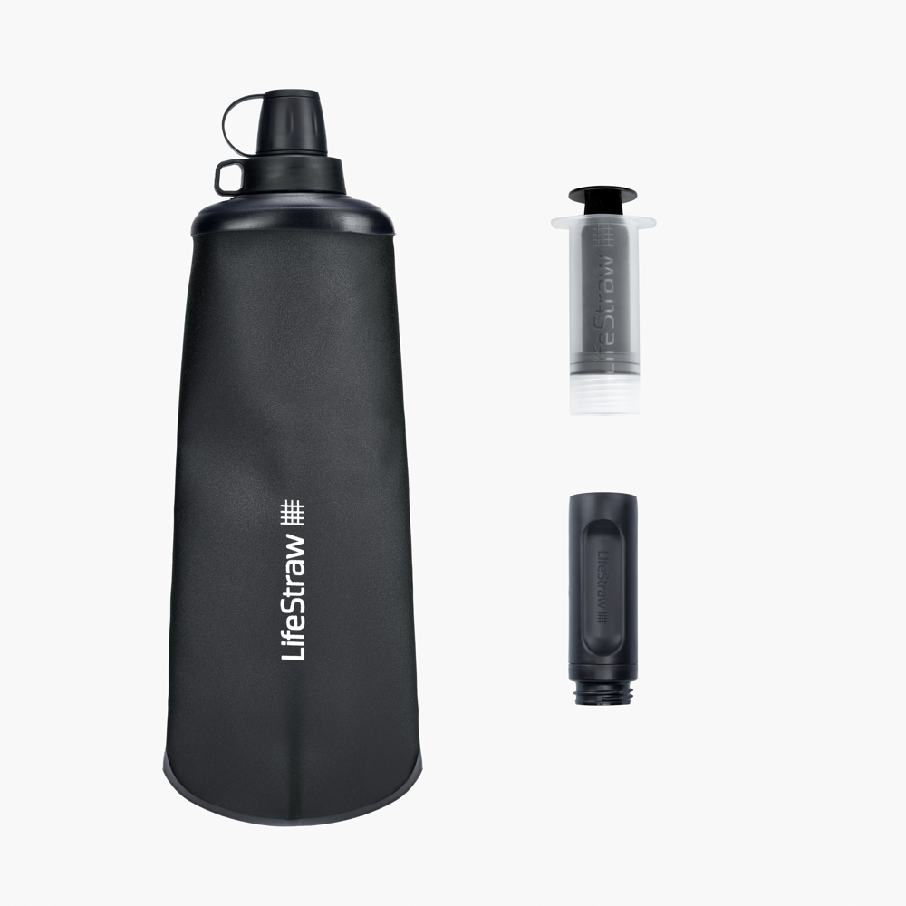 LifeStraw Peak Collapsible Bottle 1L - Dark Grey