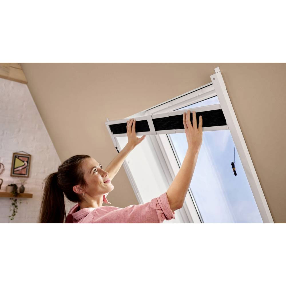 (116x160cm) Alu Dachfenster Insektenschutz Plissee Teleskopierbares Fliegengitter Rollo (55804-00000-00) - Anthrazit