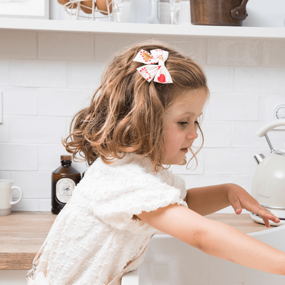 Barrette Noeud Papillon Petits Coeurs