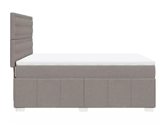 Sommier à lattes de lit avec matelas Taupe 140x190 cm Tissu