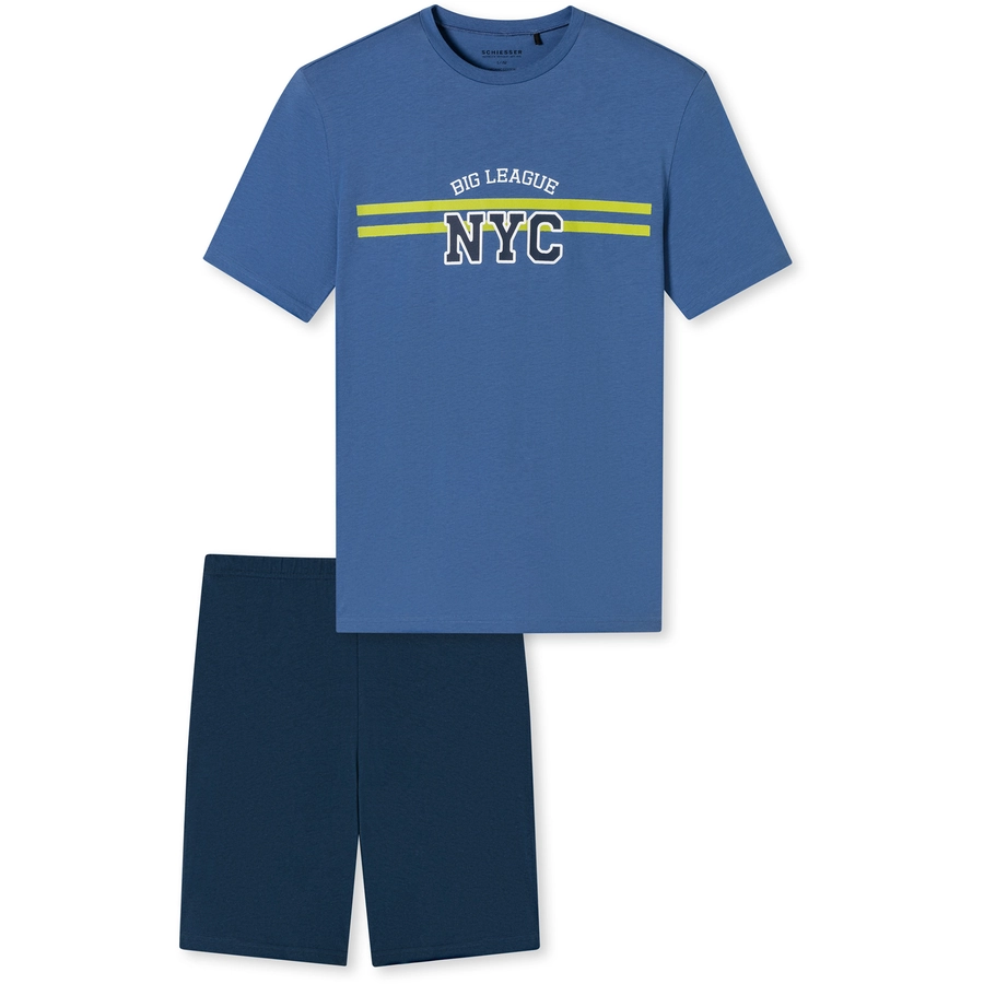 Schiesser Pyjama Organic Cotton jeansblau