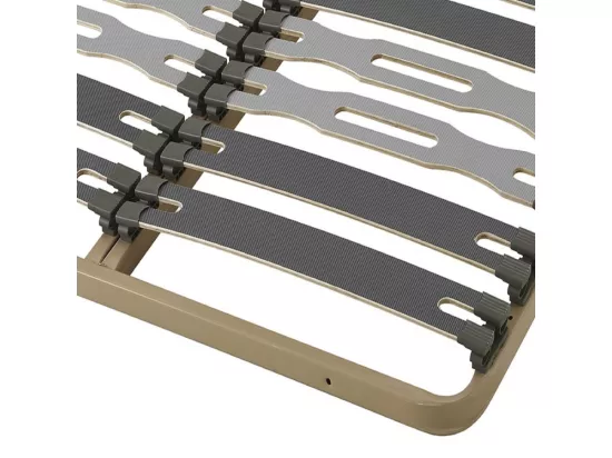 Sommier à lattes + pieds 140x190 C413 - 26 lattes bois - Fabrication française