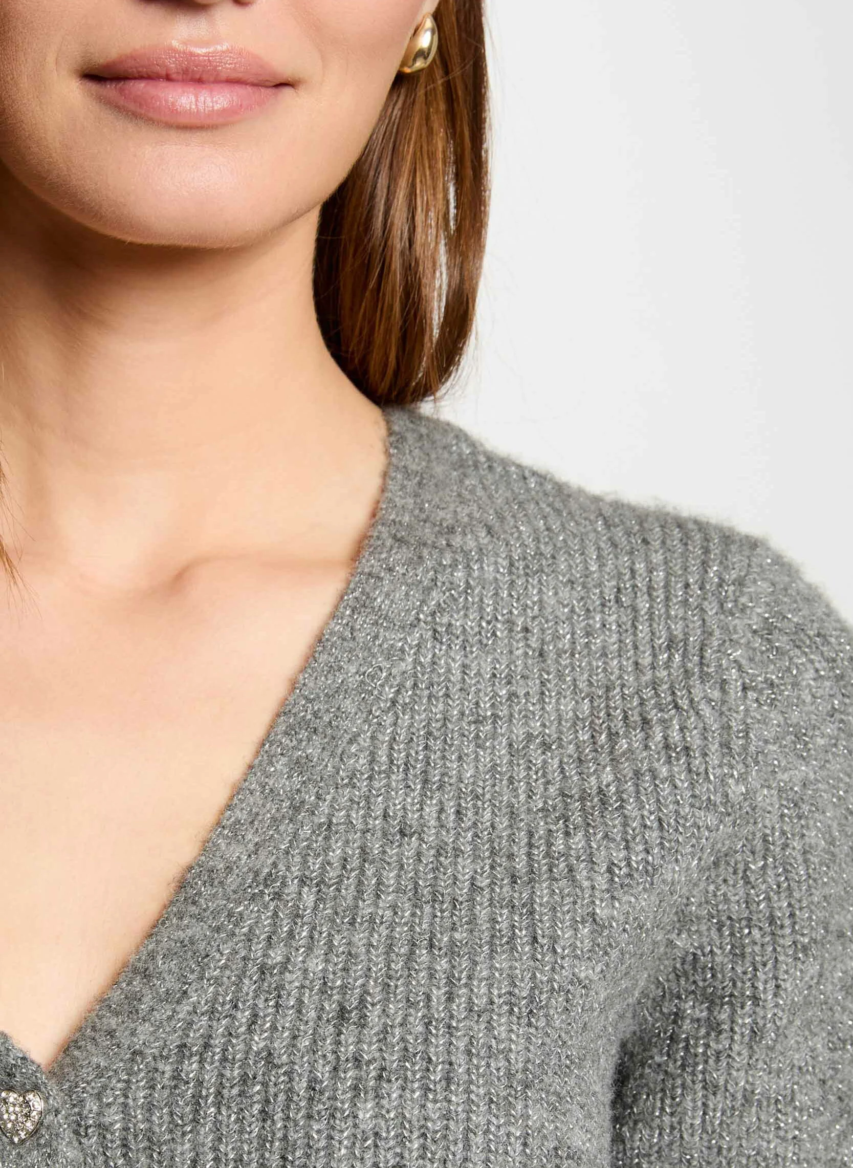 MIMO - Cardigan à col V | Gris