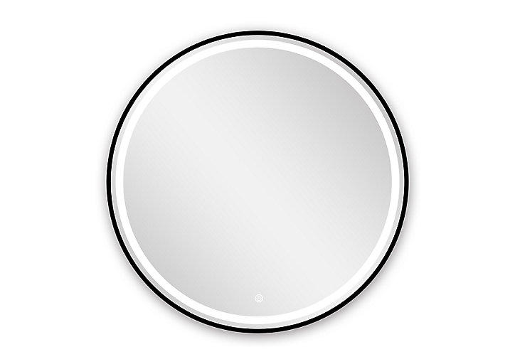 Miroir de salle de bains lumineux LED noir rond Ø80, MPGlass Naos Black
