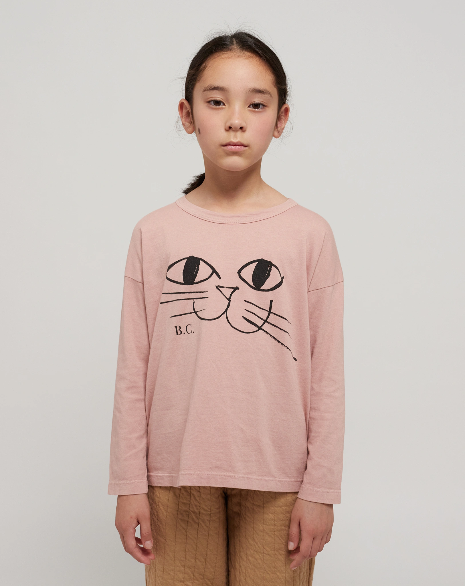 Langarm-Shirt SMILING CAT in rosa