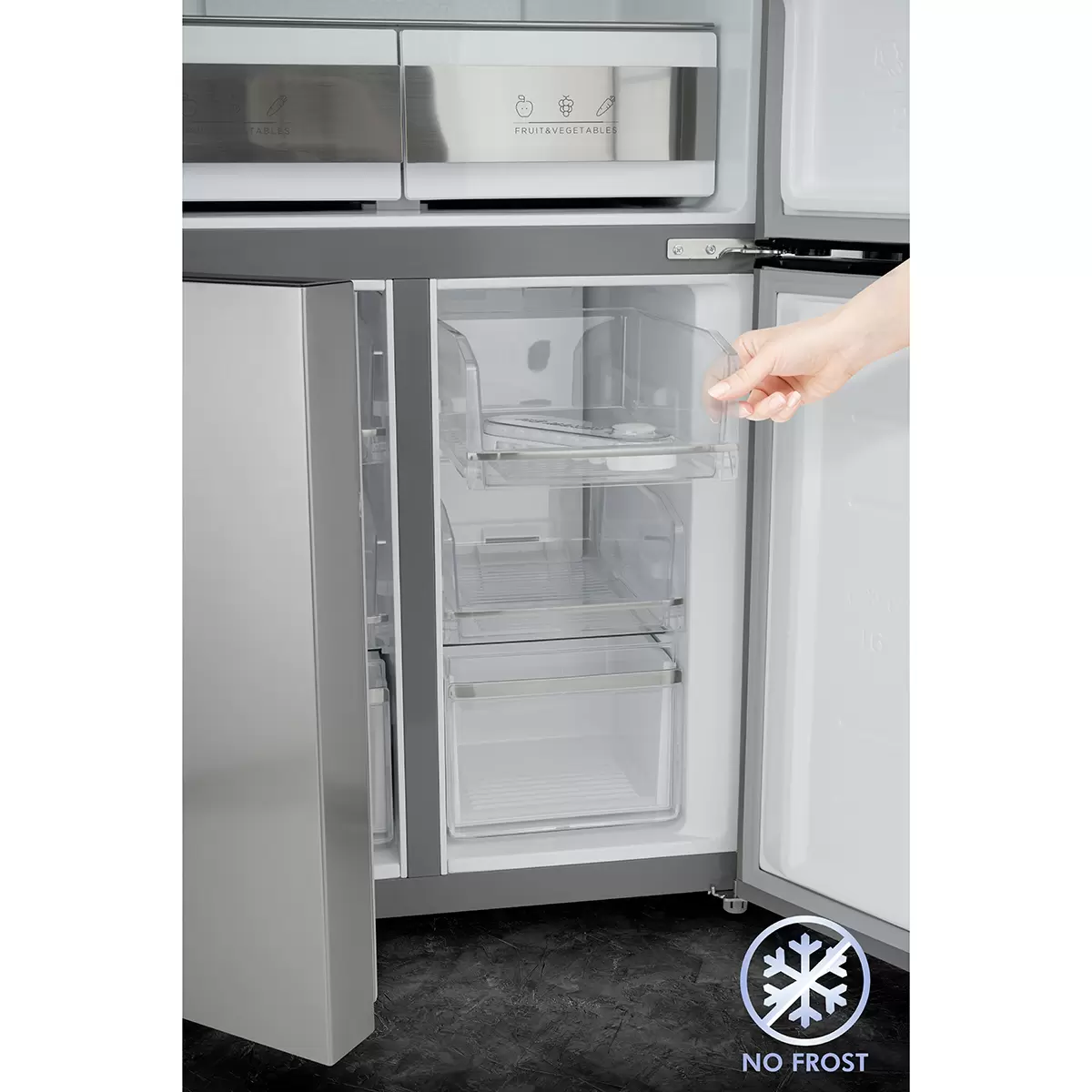 Kühl-/ Gefrier-Kombination Food Center Silber