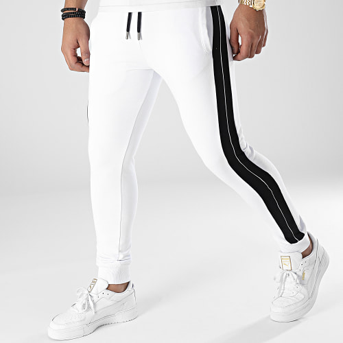Pantalon Jogging A Bandes 2047 Blanc