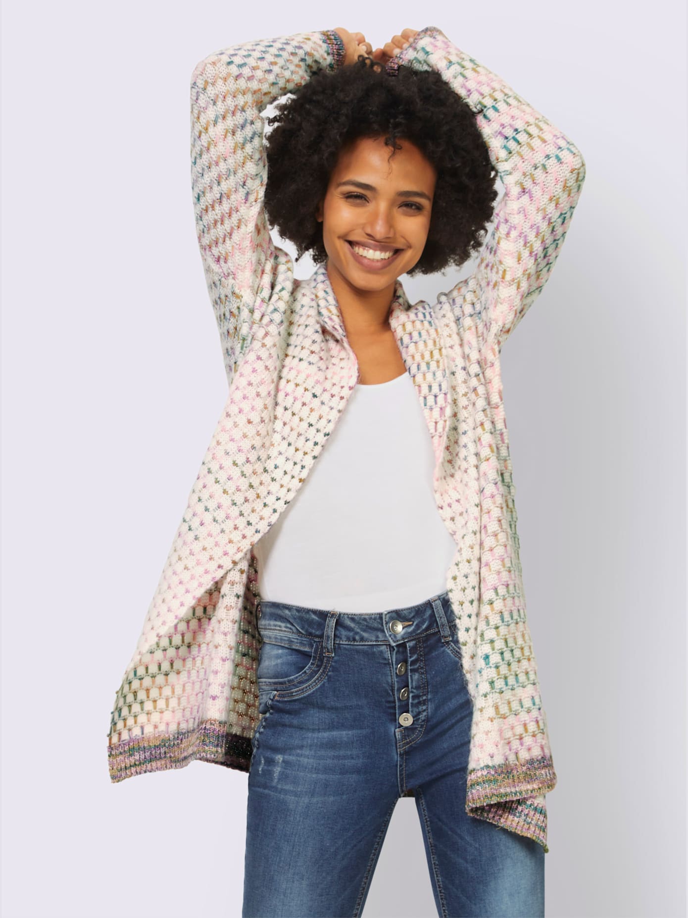 Manteau en tricot coloris tendance