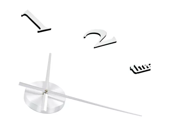 Horloge murale 3D Design moderne 100 cm XXL Argenté