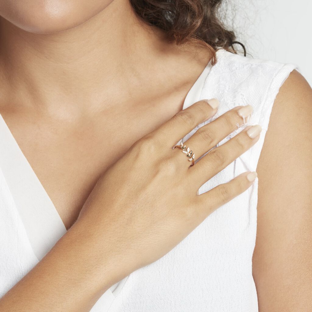 Bague Or Jaune Nahia Oxydes De Zirconium