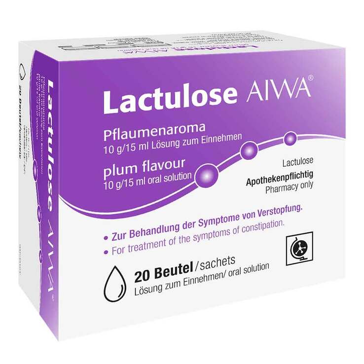 Lactulose AIWA Pflaumenaroma 10 g/15 ml Lösung zum Einnehmen, 20X15 ml