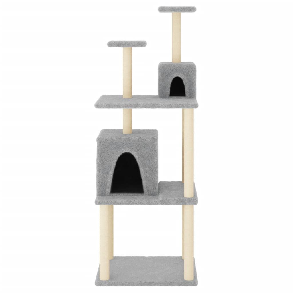 Arbre à chat avec griffoirs en sisal gris clair 167 cm