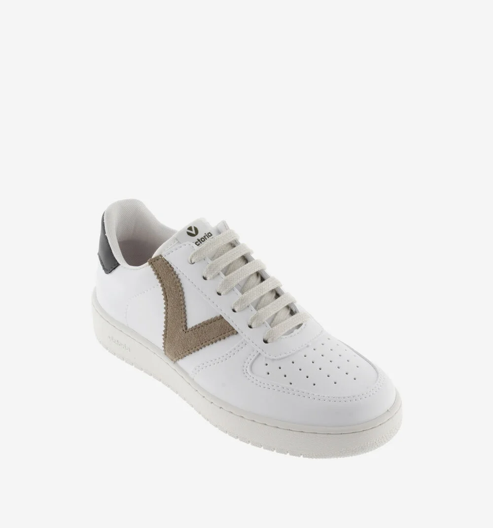 MADRID EFFET CUIR CONTRASTANT Baskets sport unisexe STONE