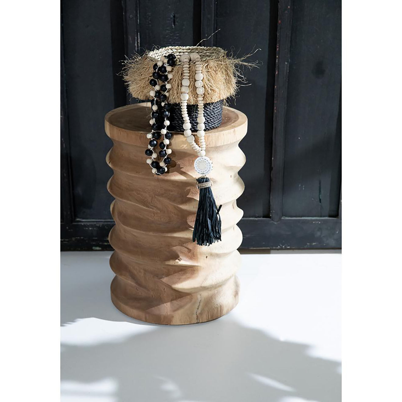 Bazar Bizar Tabouret Galapagos beige - D.30xH.45 cm