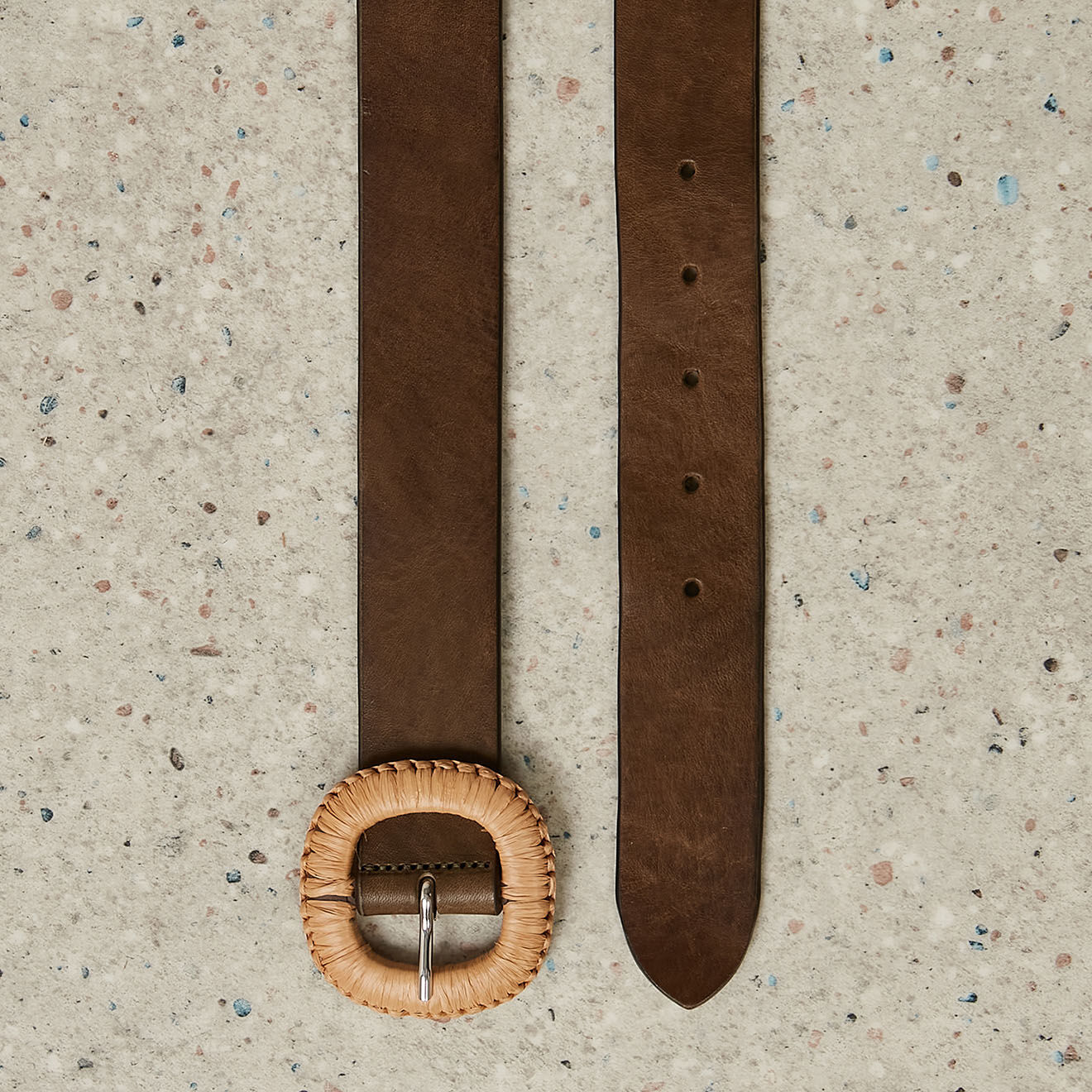 Hartford Ceinture en Cuir Annia kaki/marron