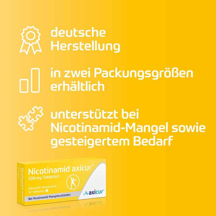 Nicotinamid axicur® 200 mg Tabletten, 10 St