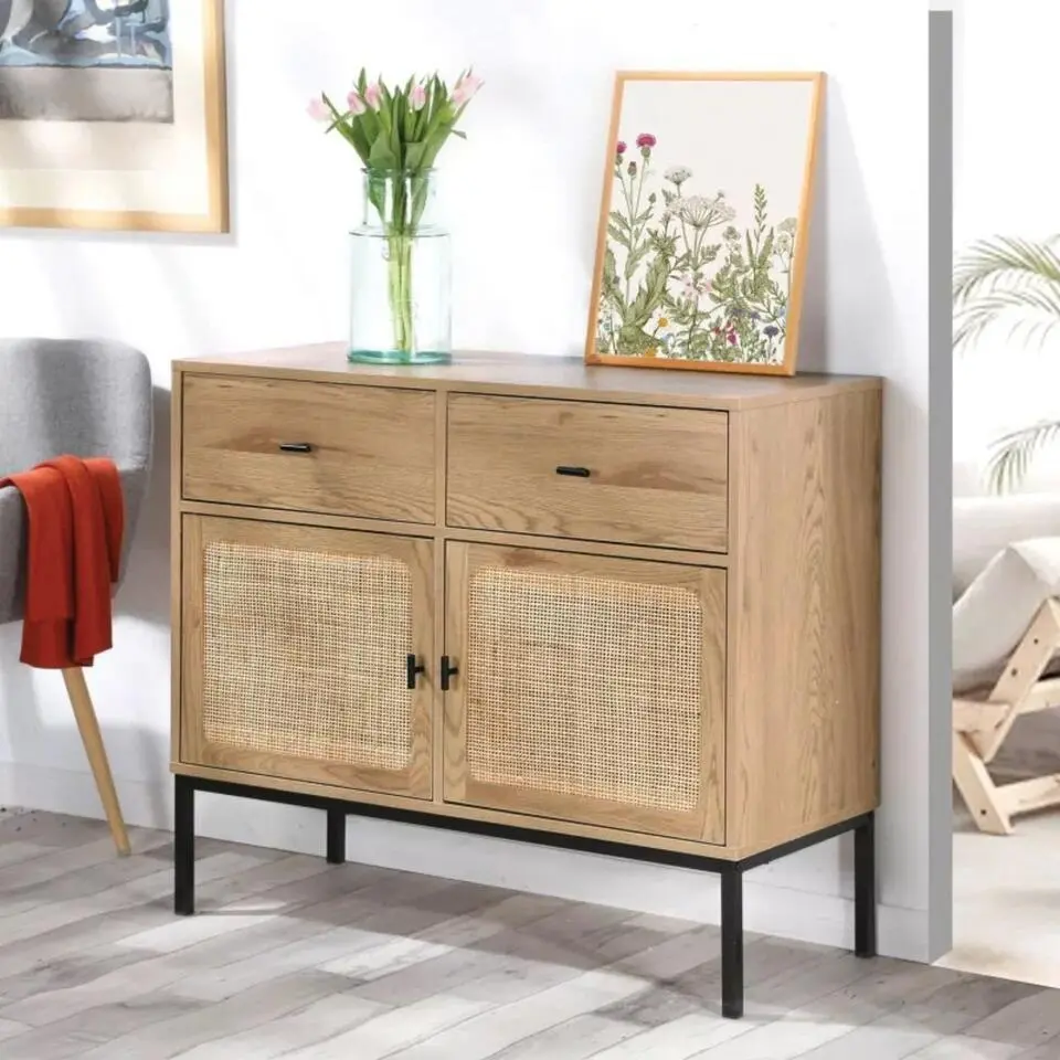 CALICOSY - Dressoir JAYA - Licht hout - 79x90x39 cm