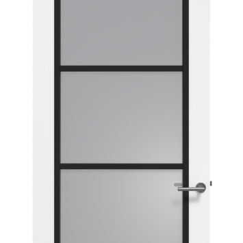 Arne & Bodil binnendeur ABD524 rook glas - wit afgelakt - glaslat diep zwart