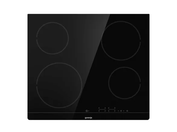Gorenje ECT641BSC - Keramisk kogeplade - 4 plader - Niche - bredde: 56 cm - dybde: 49 cm - med slebne sider - sort