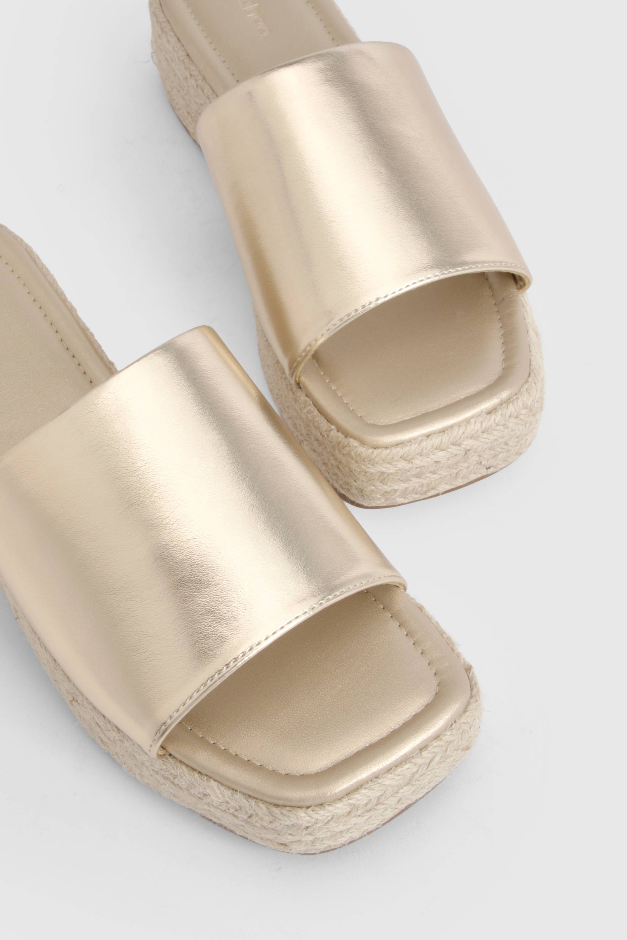 boohoo Mules Compensées Style Espadrilles