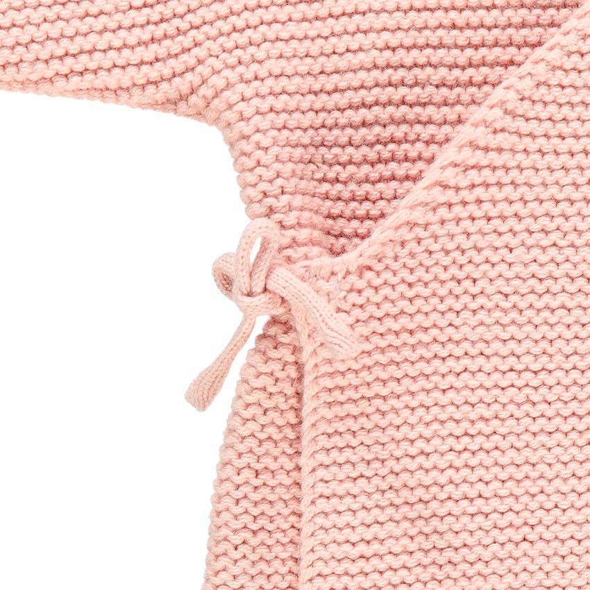 Brassière en tricot rose coton bio pour bébé fille - Rose