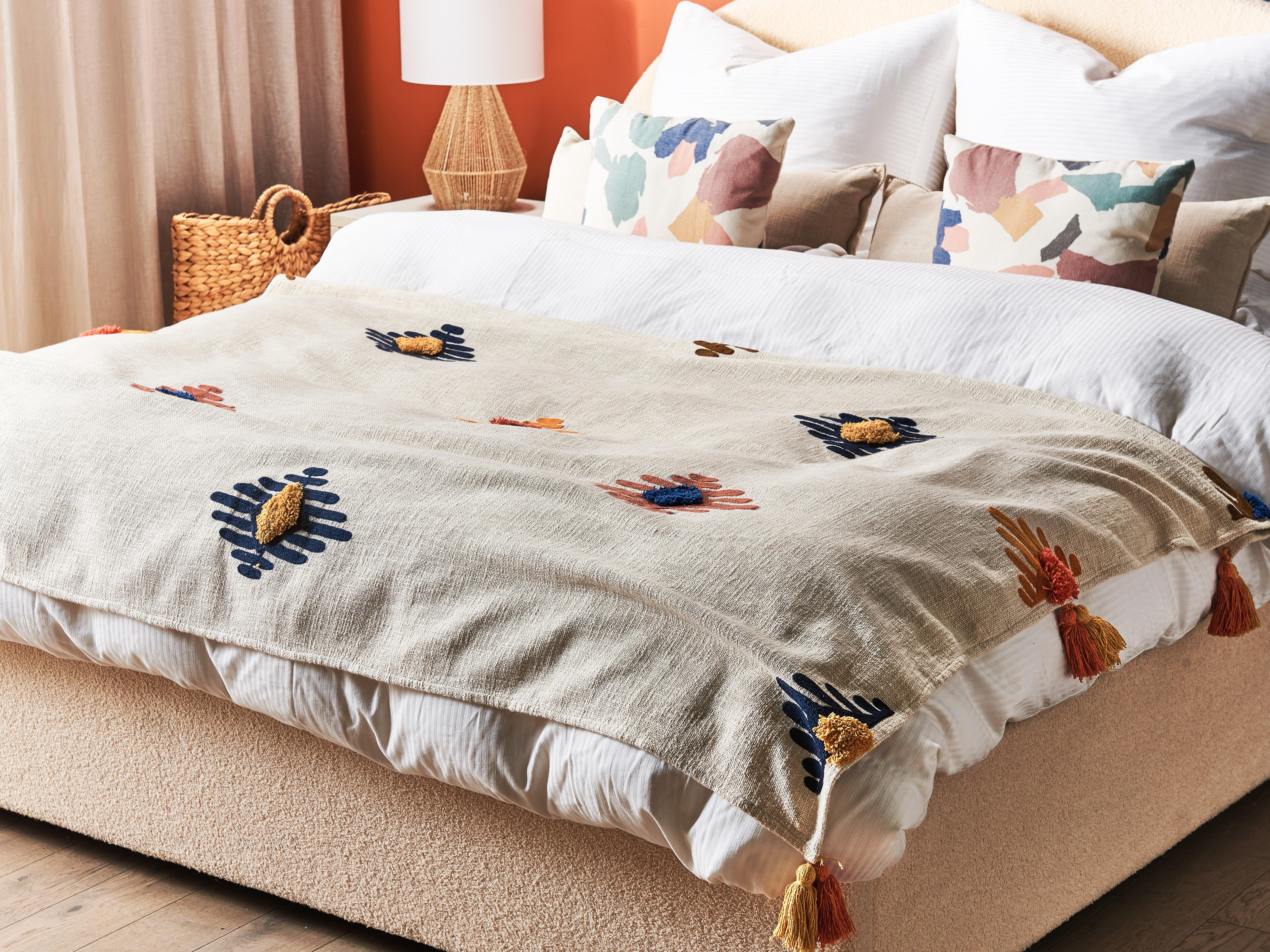 Plaid MUNGER Katoen 130 x 180 cm Beige