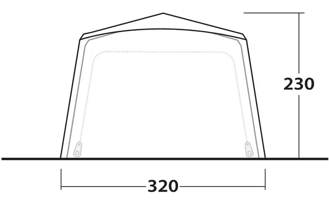 Outwell Fastlane 300 Vordach 150 x 320 cm grau