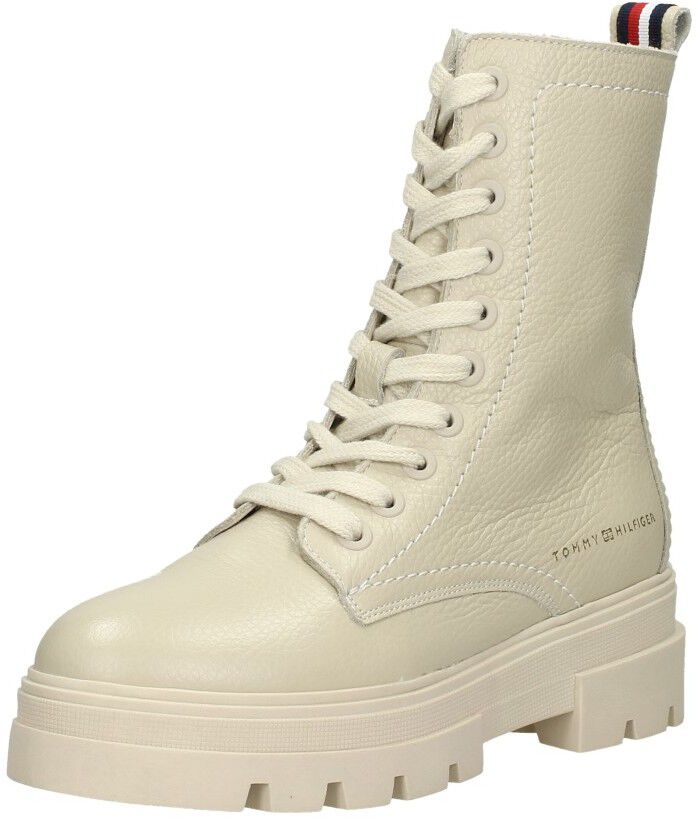 Tommy Hilfiger Monochromatic Lace Up Boot beige