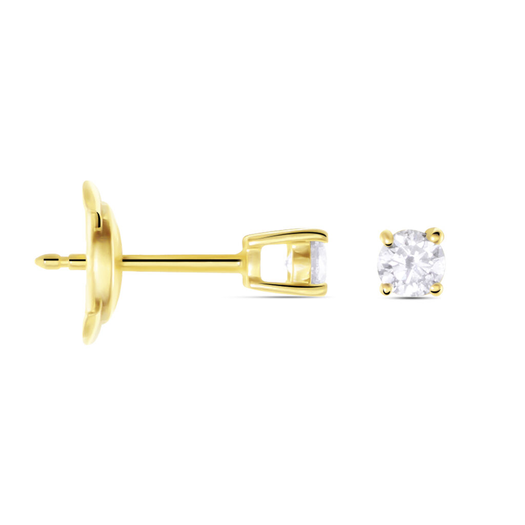 Boucles D'oreilles Puces Or Jaune Victoria Diamants