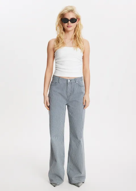Bandeau top met structuur off-white (WIT.O)