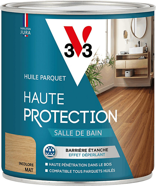 Huile parquet haute protection salle de bain V33 incolore mat 750ml