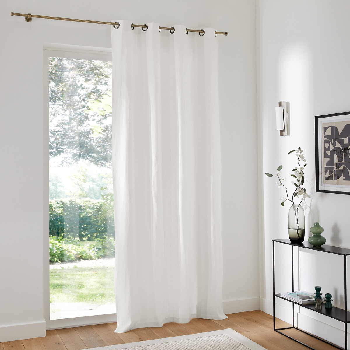 LA REDOUTE INTERIEURS<br>Cortina de linho lavado com ilhós Onega
