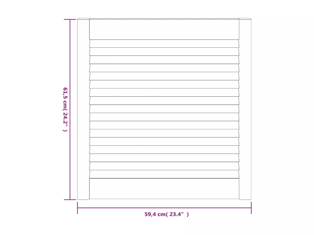 Portes d'armoire à persiennes 2pcs blanc 61,5x59,4cm pin massif