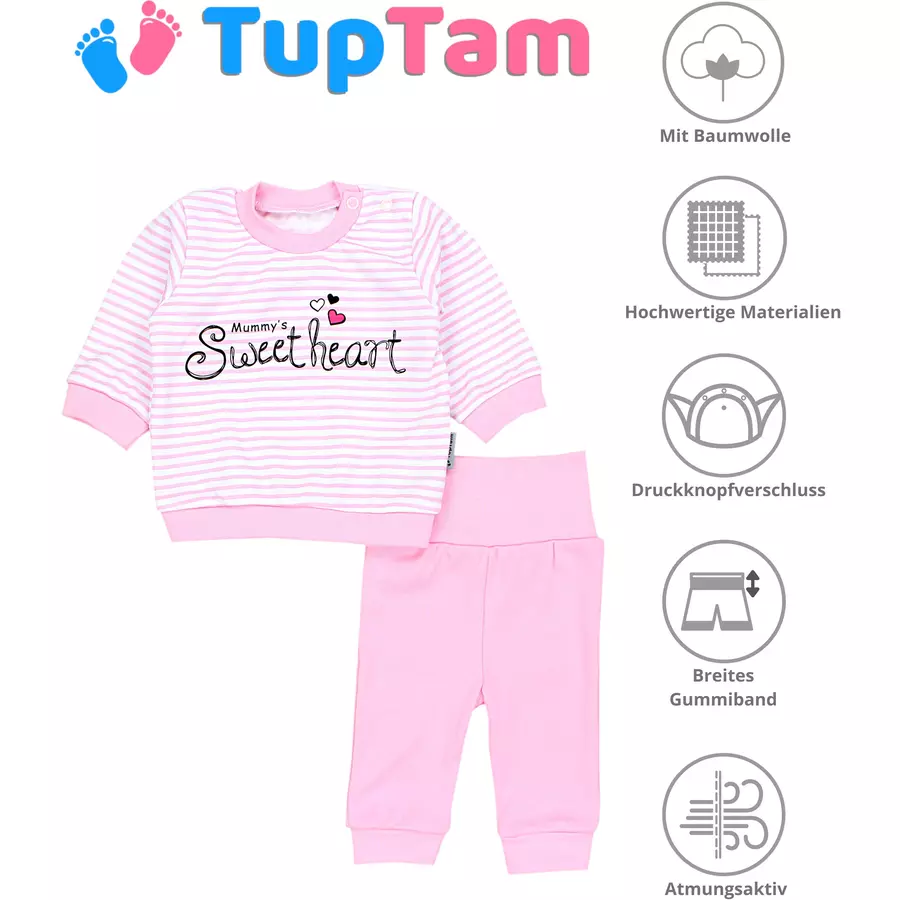 TupTam Baby Mädchen Langarmshirt Babyhose Outfit 2teilig rosa