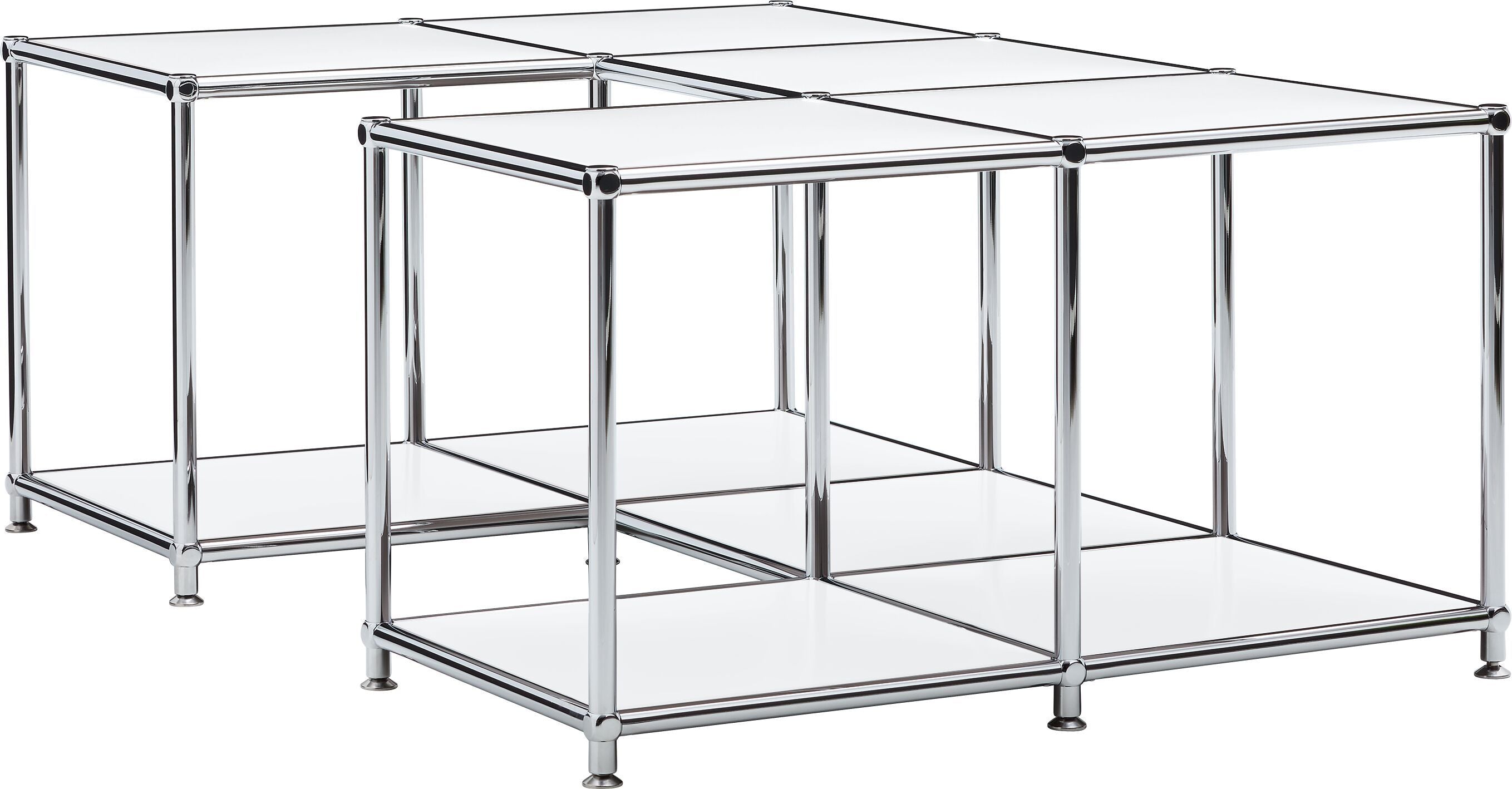 FLEXCUBE Salontisch - Weiss / B: 114.5 cm x T: 77.5 cm x H: 42.5 cm