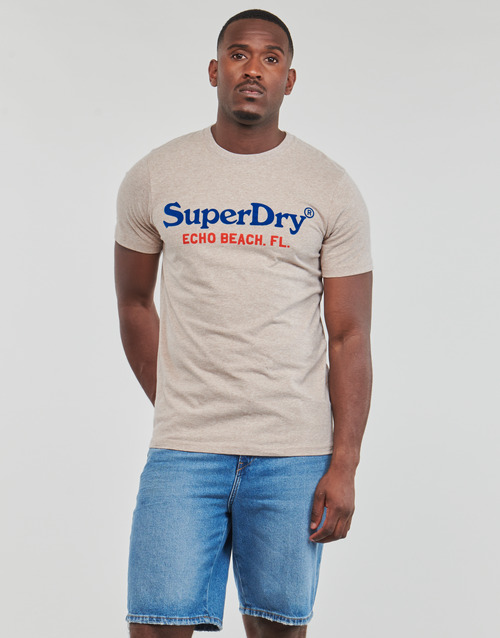 Superdry - VENUE DUO LOGO T SHIRT - Beige