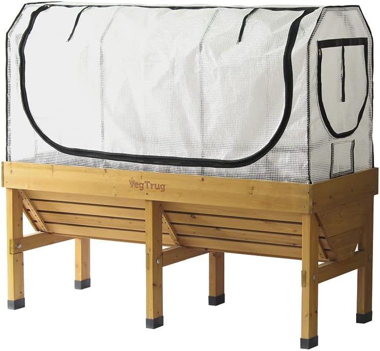 VegTrug Mittelgroßes Gewächshausgestell & Multiabdeckungs-Set, Weiß